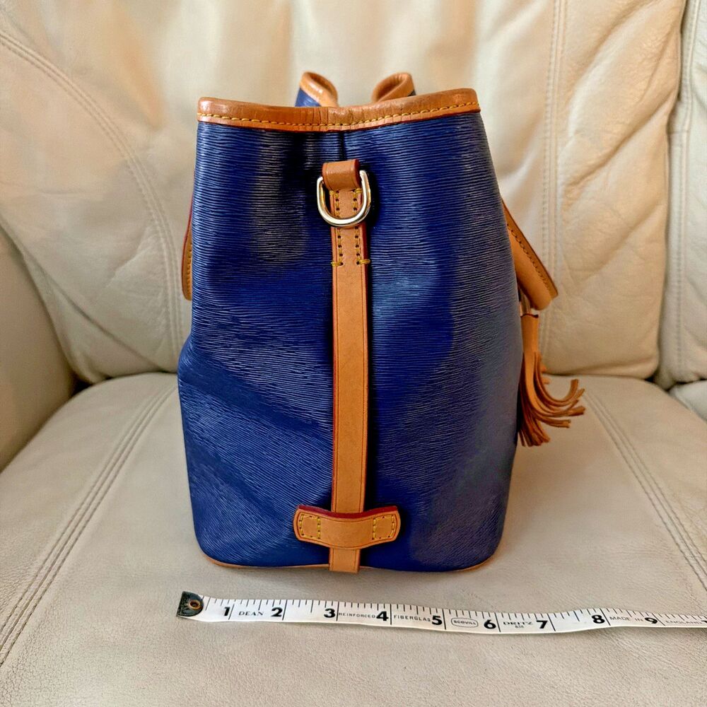 Dooney & Bourke Bucket Satchel Bag Coated Canvas Leather Blue - Picture 4 of 16